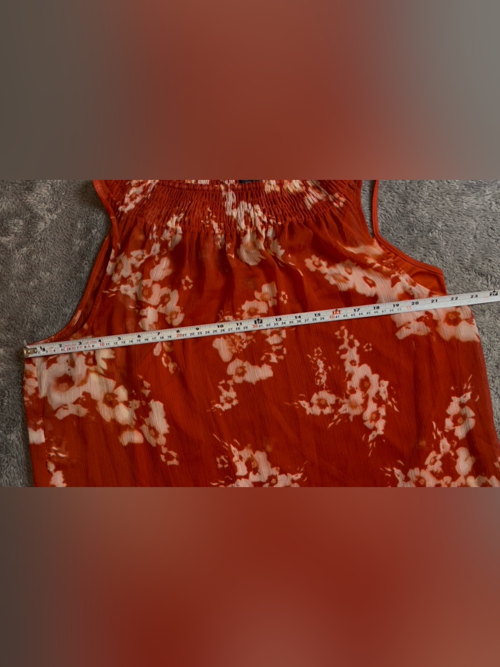 Simply Vera Vera Wang Sleeveless Orange Floral Chiffon Maxi Dress With Slip - Picture 6 of 7